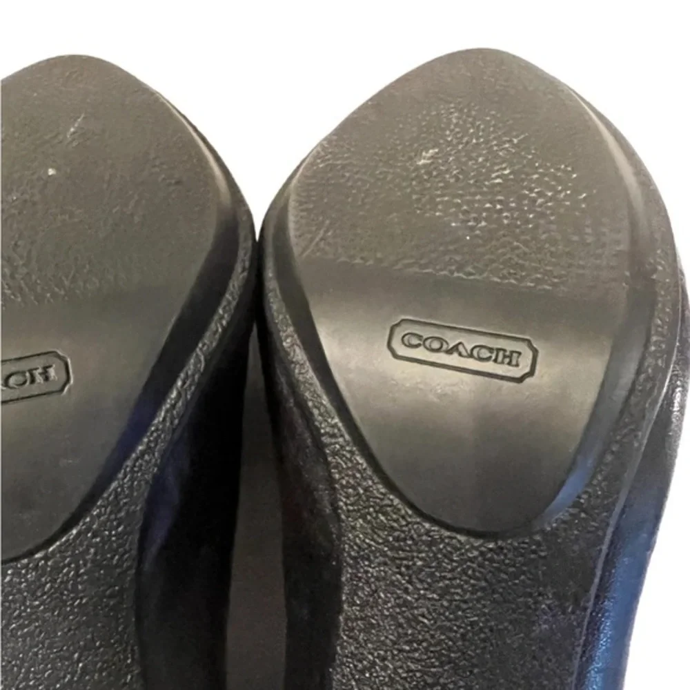 COACH black 4” spike heel booties boots like new 8.5B